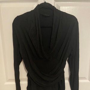 Long Sleeve V Neck Wrap Blouse